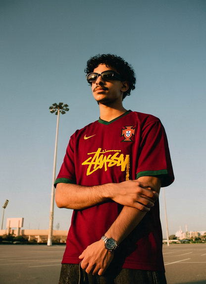 Camiseta de Portugal x Stussy Rojo