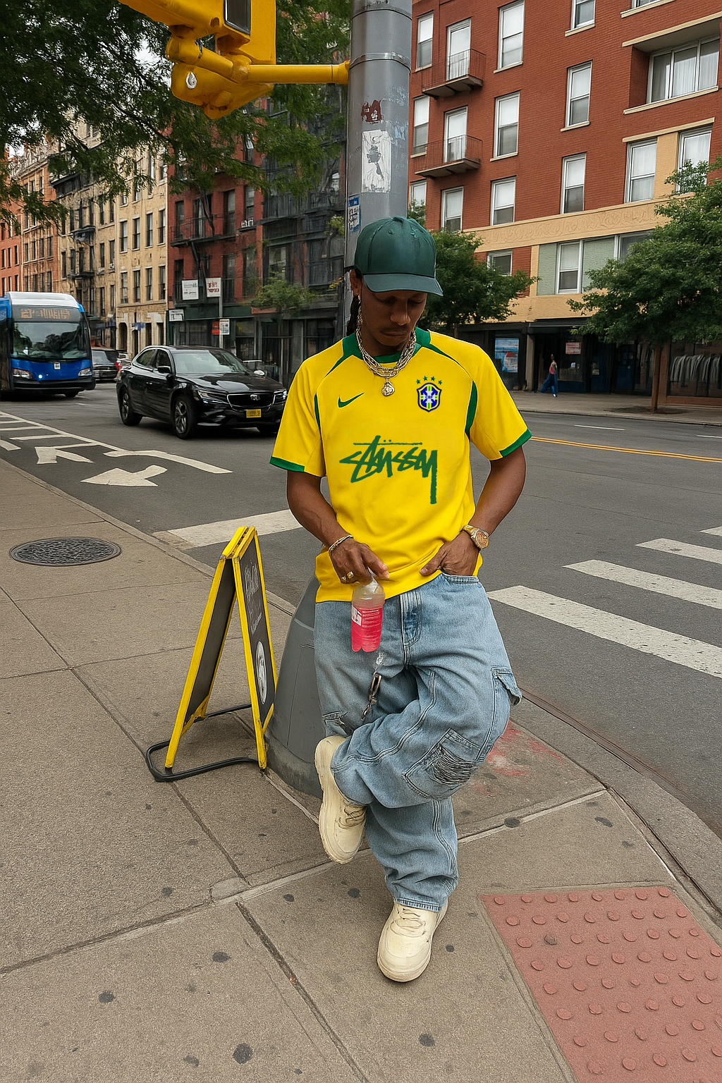 Camiseta de Brasil x Stussy